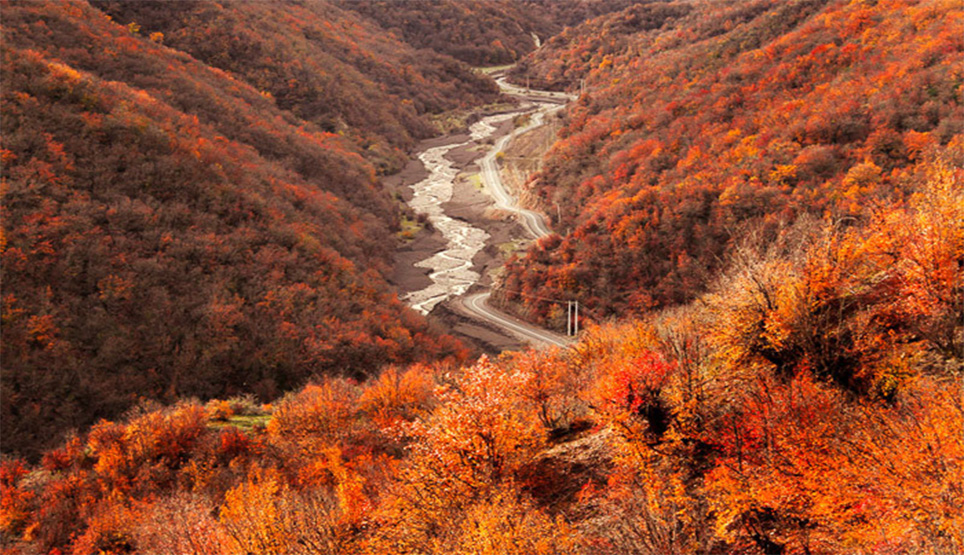 Road Of Kaboudwall Waterfall In Golestan Province