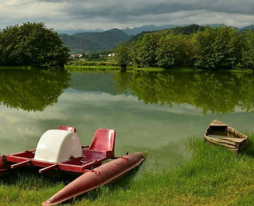 Boat In Astara Steel Lagoon